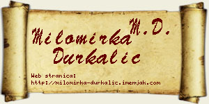 Milomirka Durkalić vizit kartica